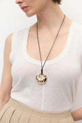 Round Metal Pendant Gold Necklace