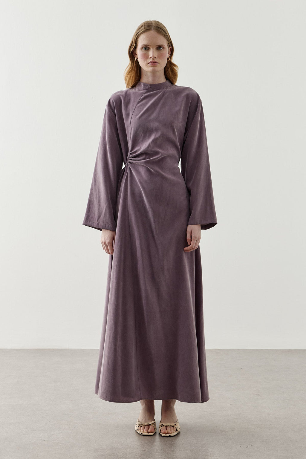 Asymmetrical Modal Dress Dusty Rose