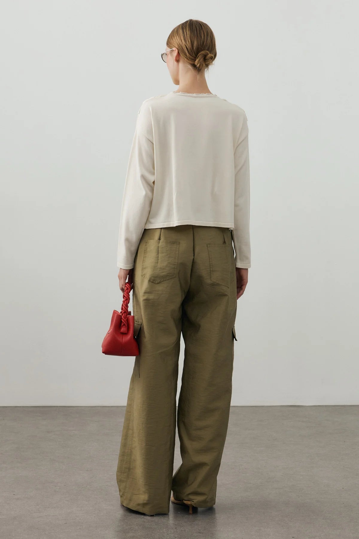 Draped Lightweight Knit Top White
