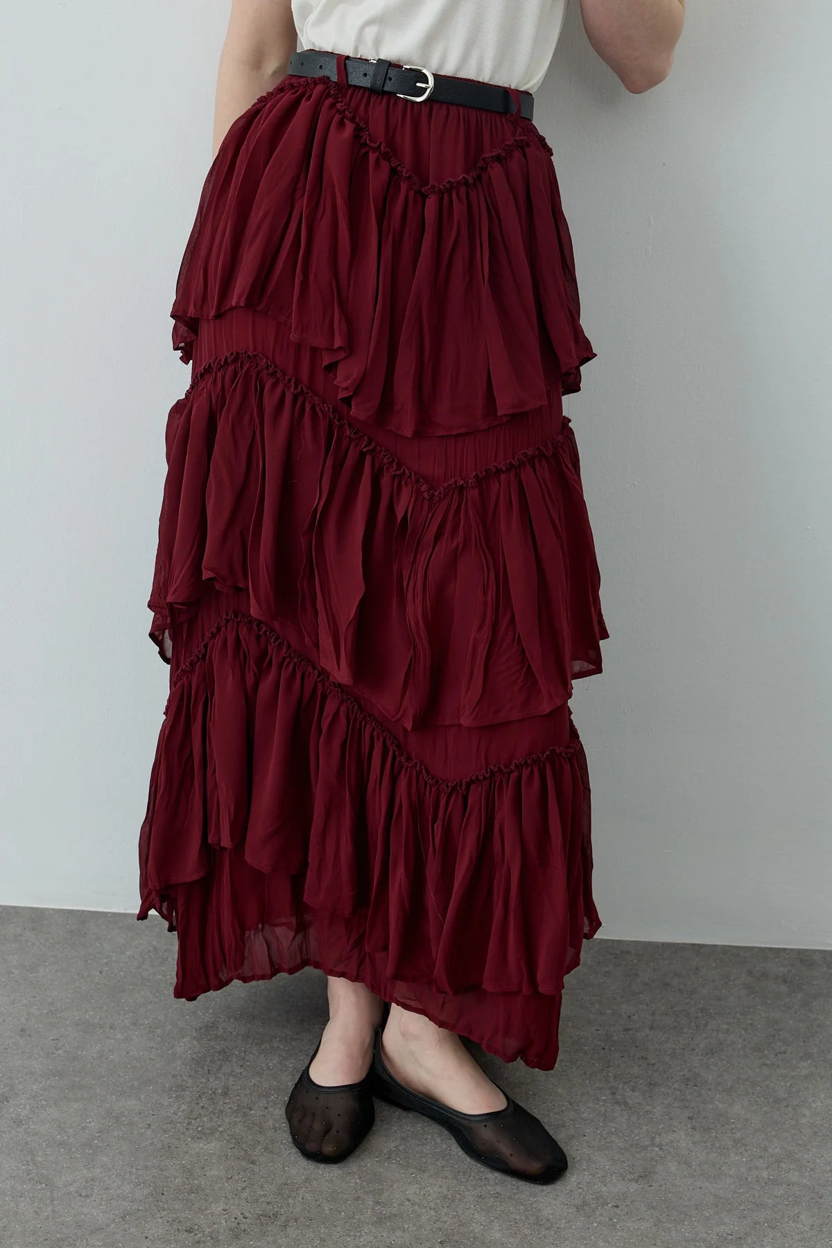 Multi-Panel Skirt Burgundy