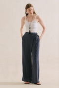 Muslin Wrap-Style Pants Indigo