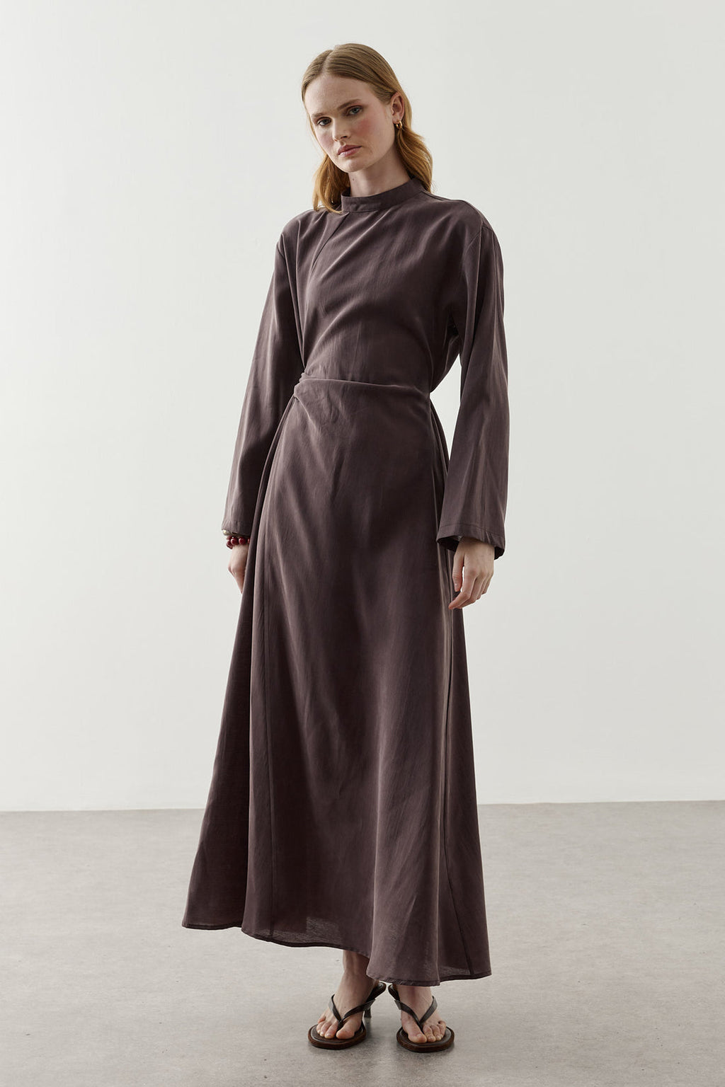 Asymmetrical Modal Dress Brown