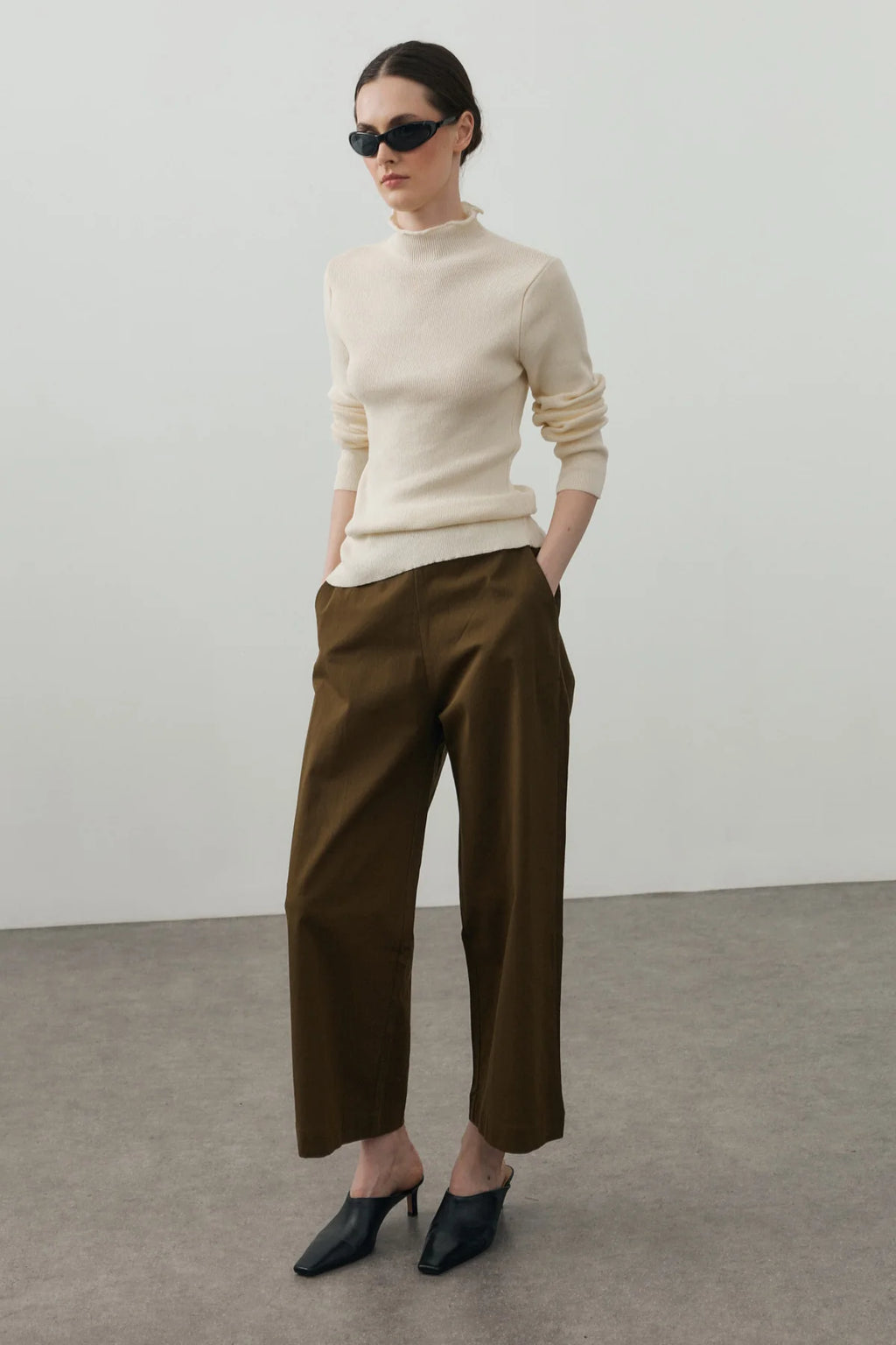 Fine-Ribbed Cotton Knit Bodysuit Cream