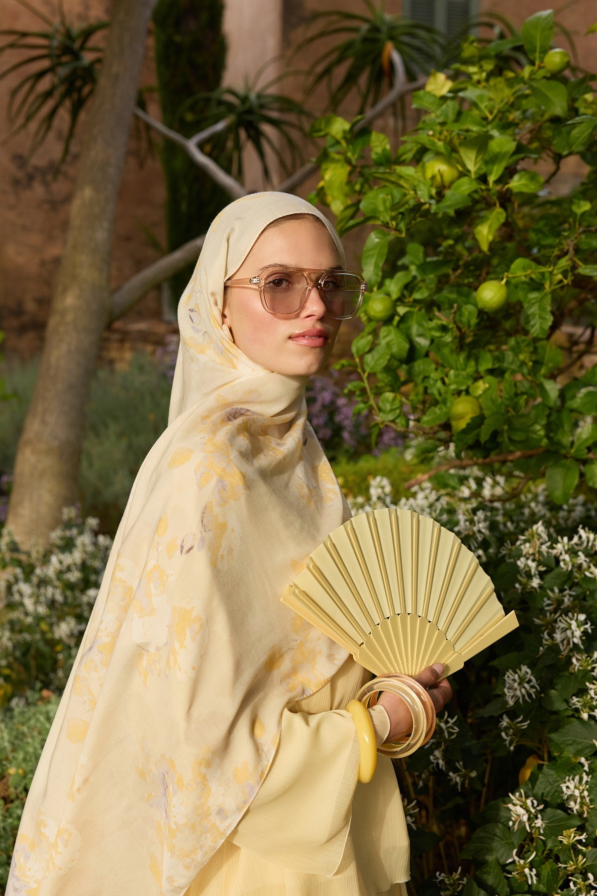 Deluxe Summer Flow Shawl Pale Yellow