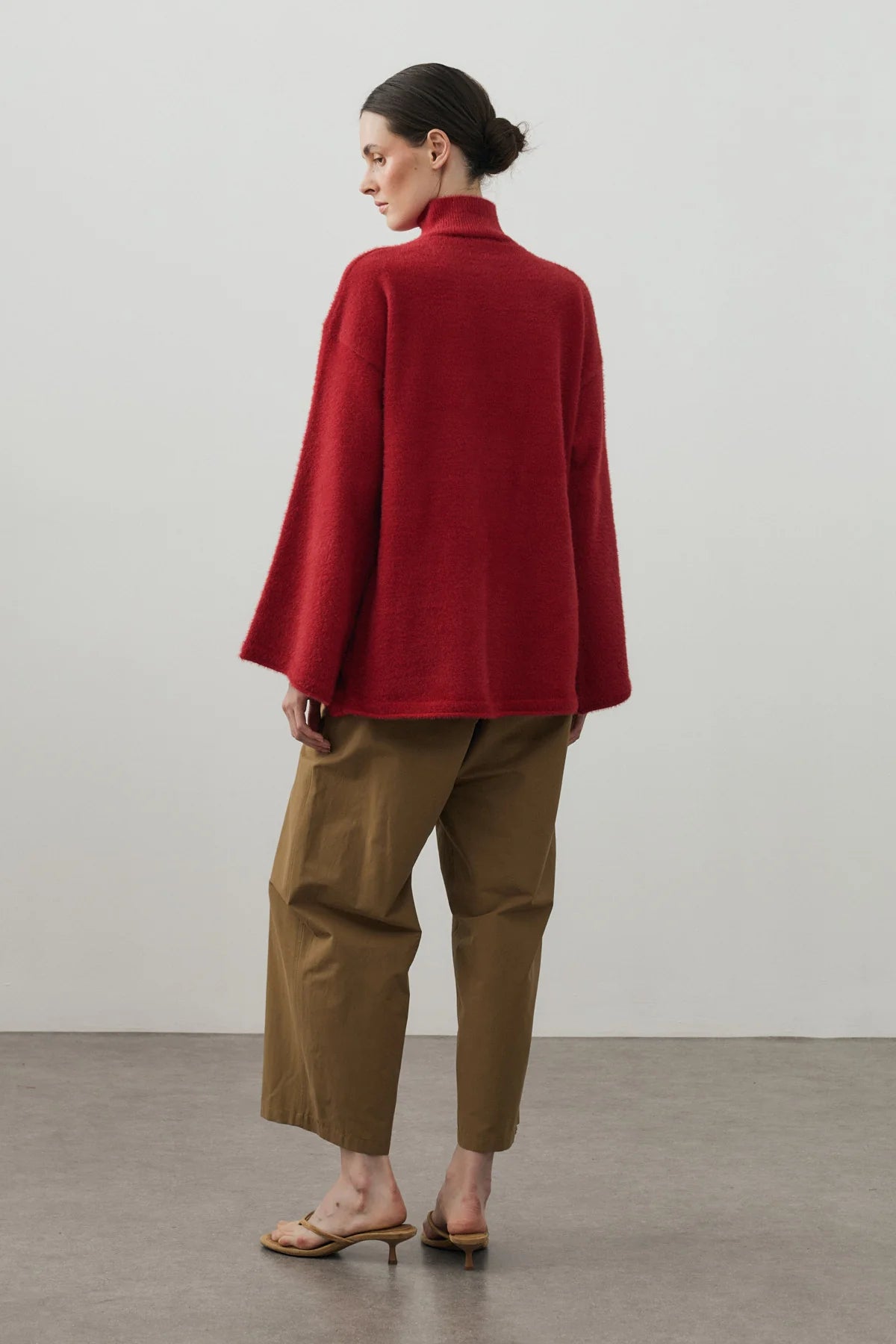 Multi-Button Soft Cardigan Red