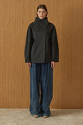 Mev Cape Trench Coat Black