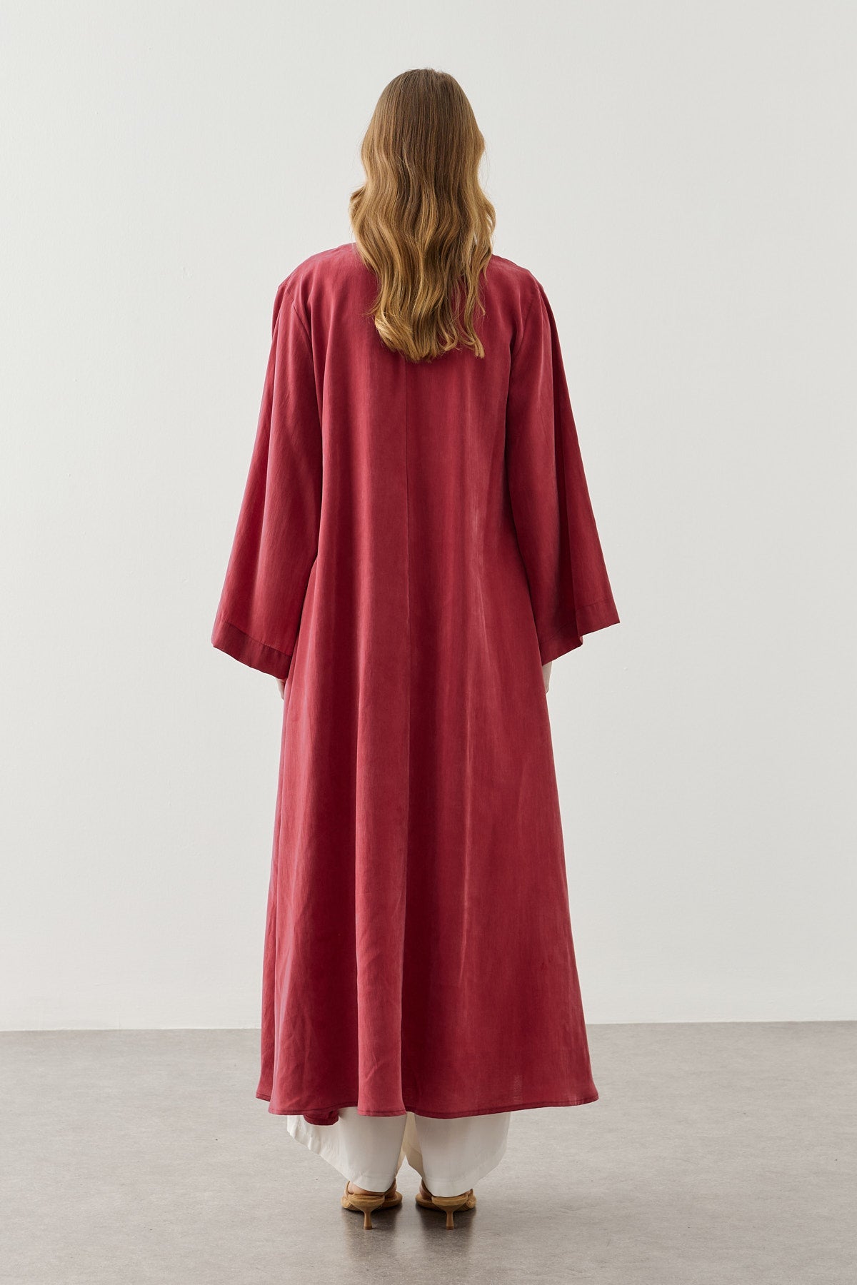 Wide Belt-Loop Kimono Red