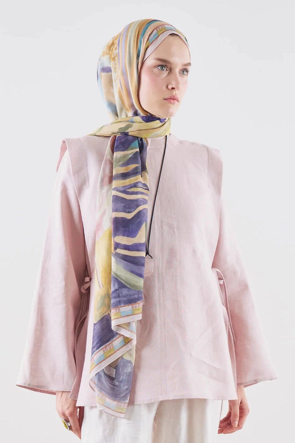 Floral Fiesta Ramie Viscose Shawl Violet