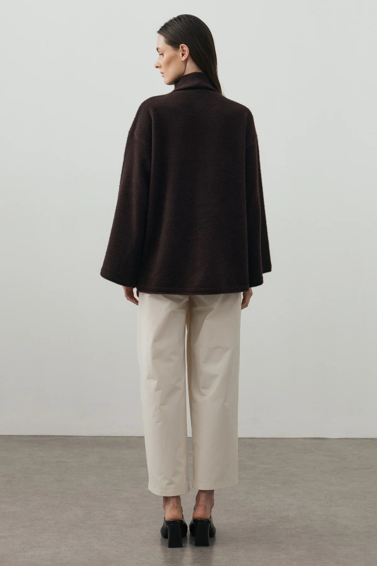 Multi-Button Soft Cardigan Dark Brown