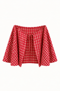 Plaid Waist Accessory Red