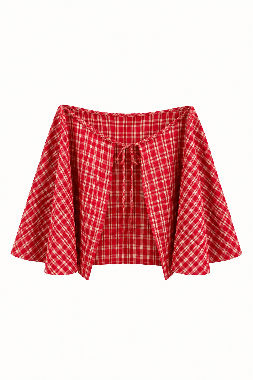 Plaid Waist Accessory Red