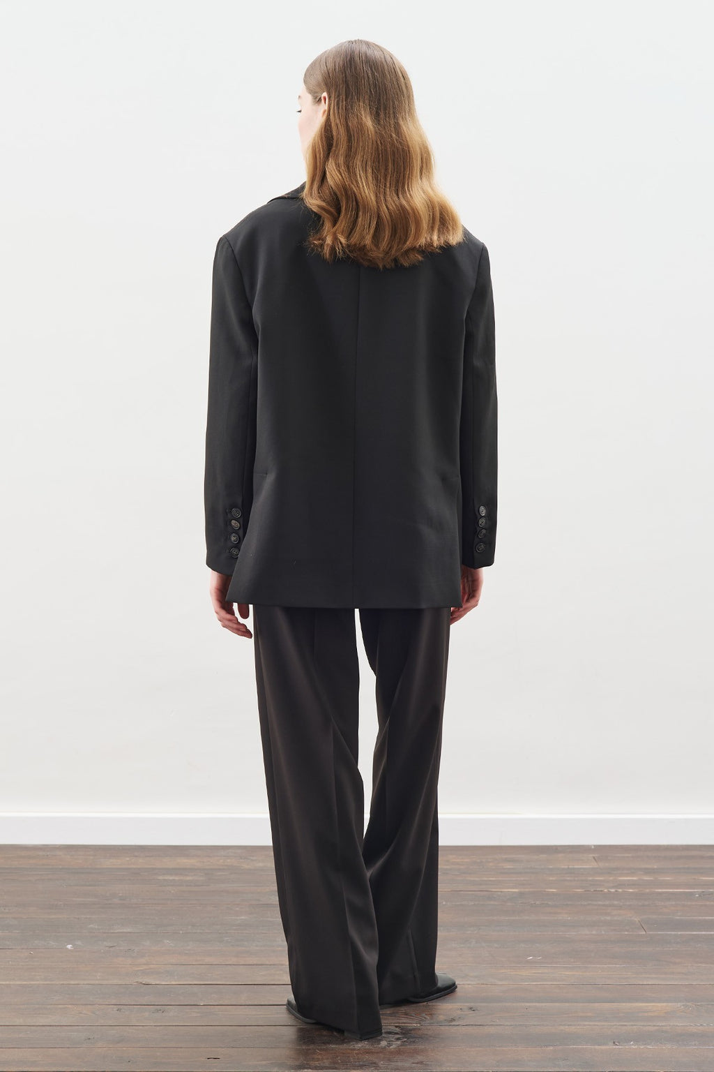 Long-Length Straight-Leg Pants Black