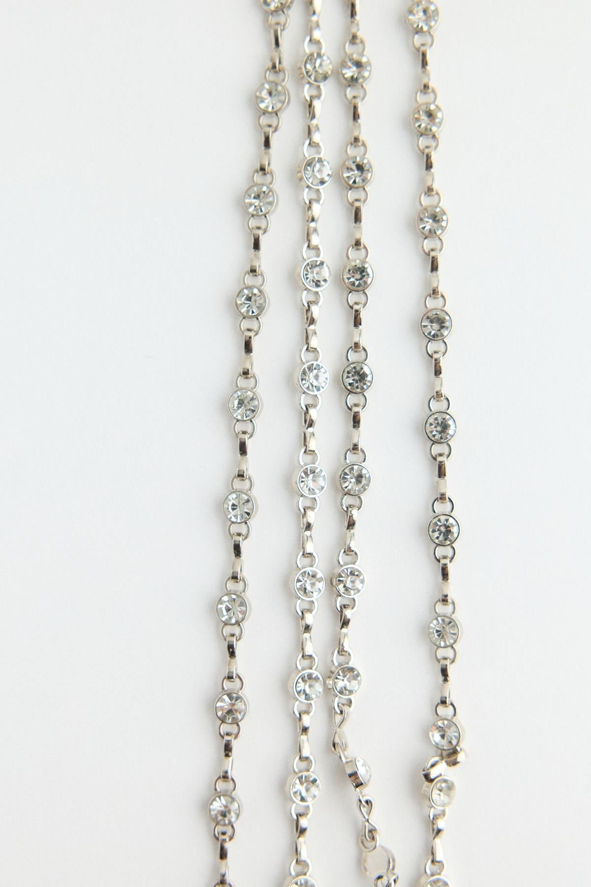 Rhinestone Adjustable Silver Belt