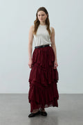 Multi-Panel Skirt Burgundy