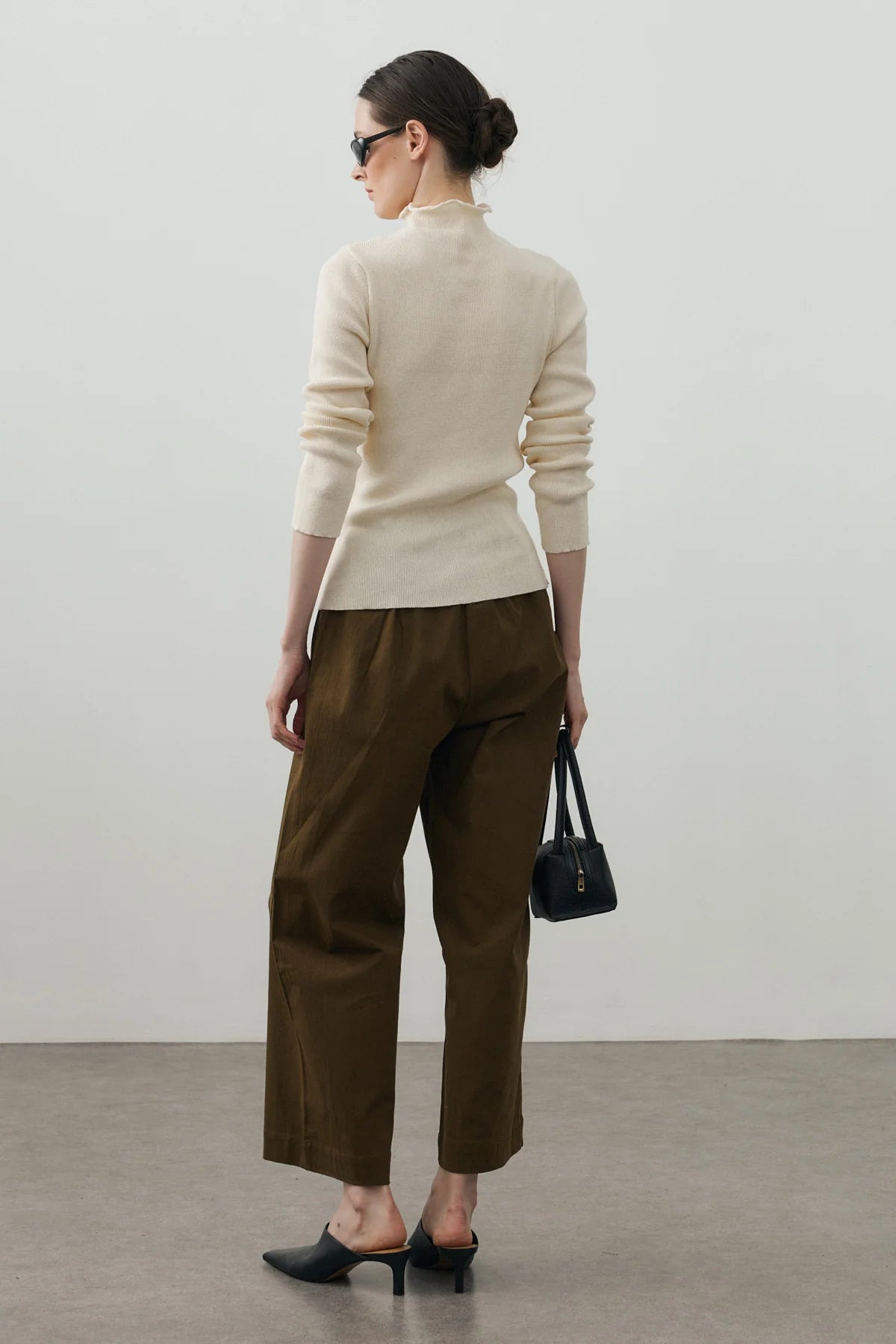 Fine-Ribbed Cotton Knit Bodysuit Cream