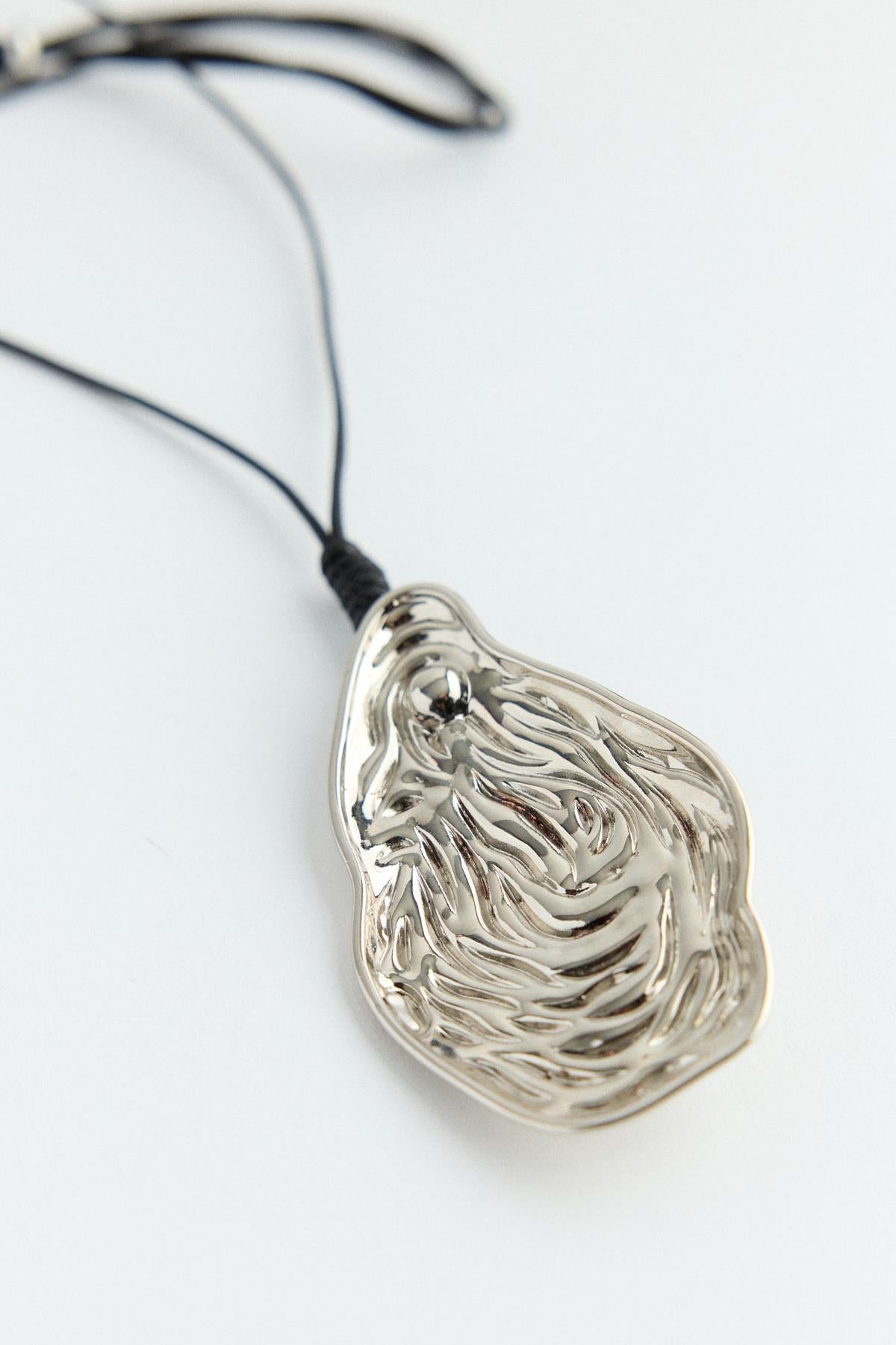 Abstract Shape Silver Metal Necklace