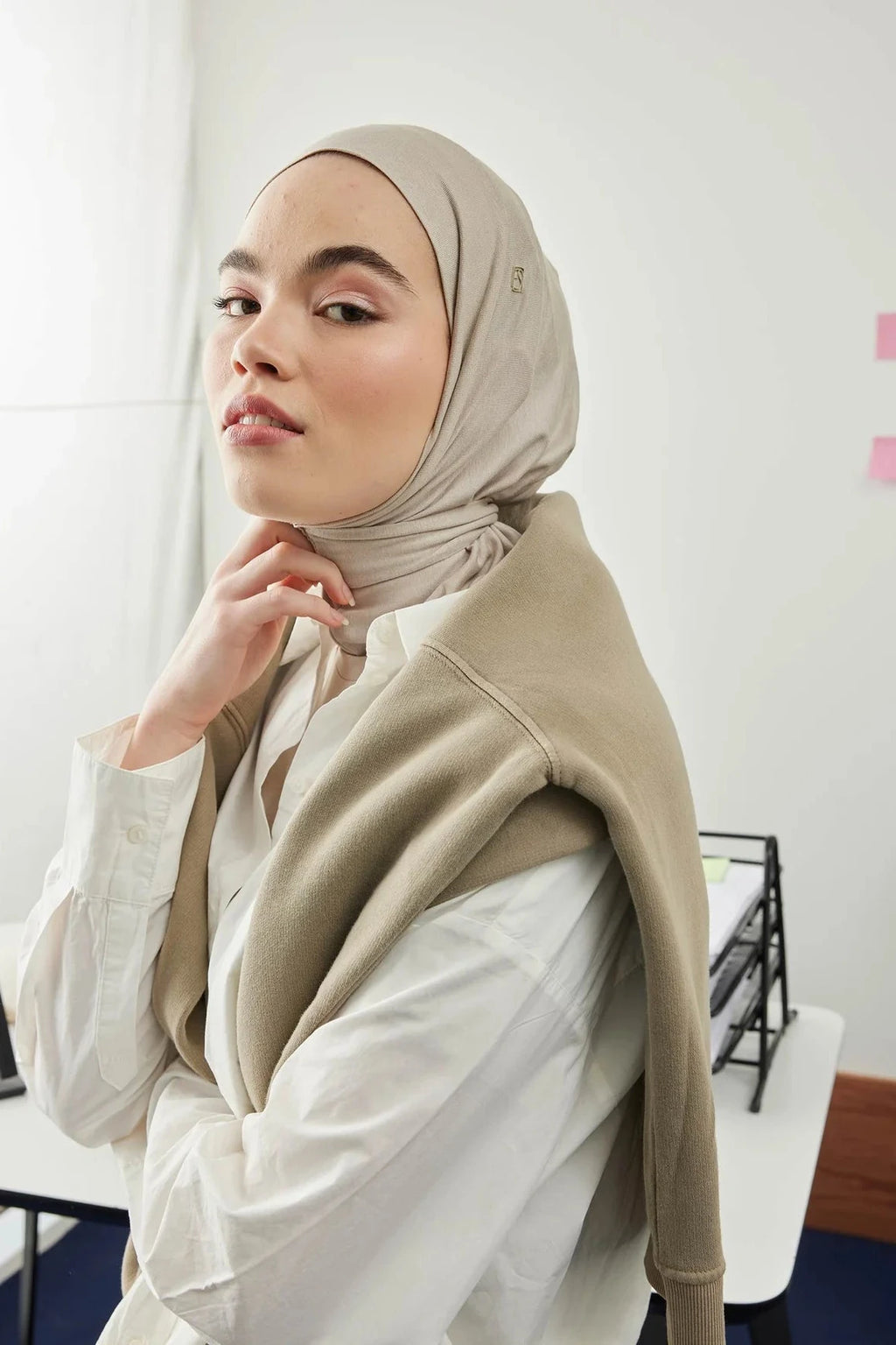 Athletic Hijab Stone