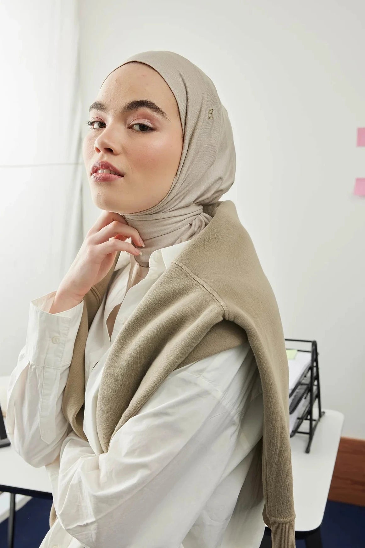 Athletic Hijab Stone