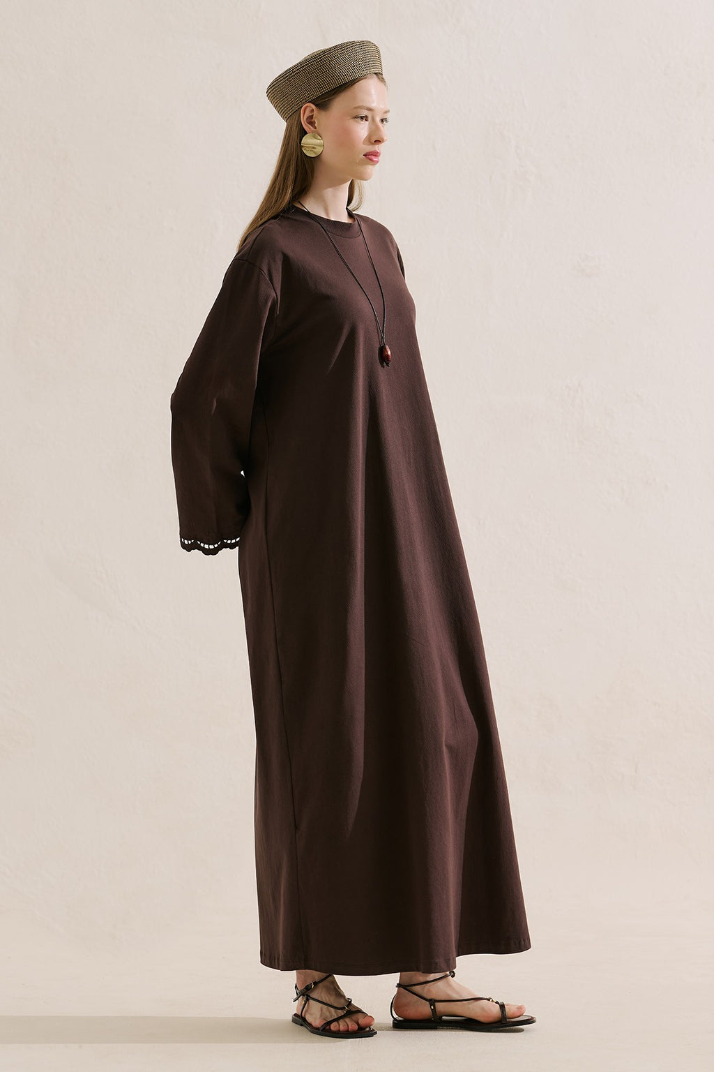 Embroidered Relaxed Dress Black