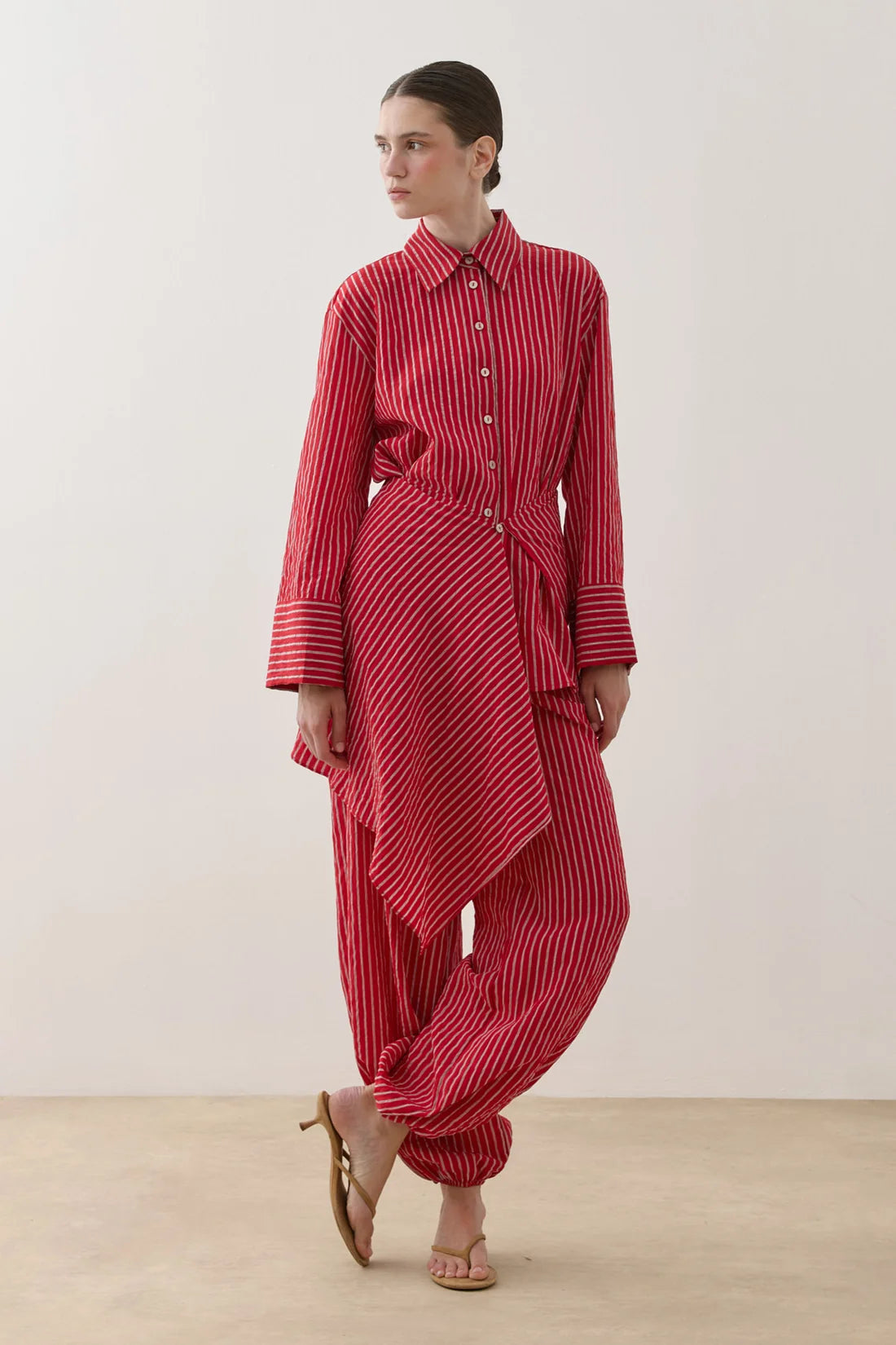 Removable Panel Shirt Set Red