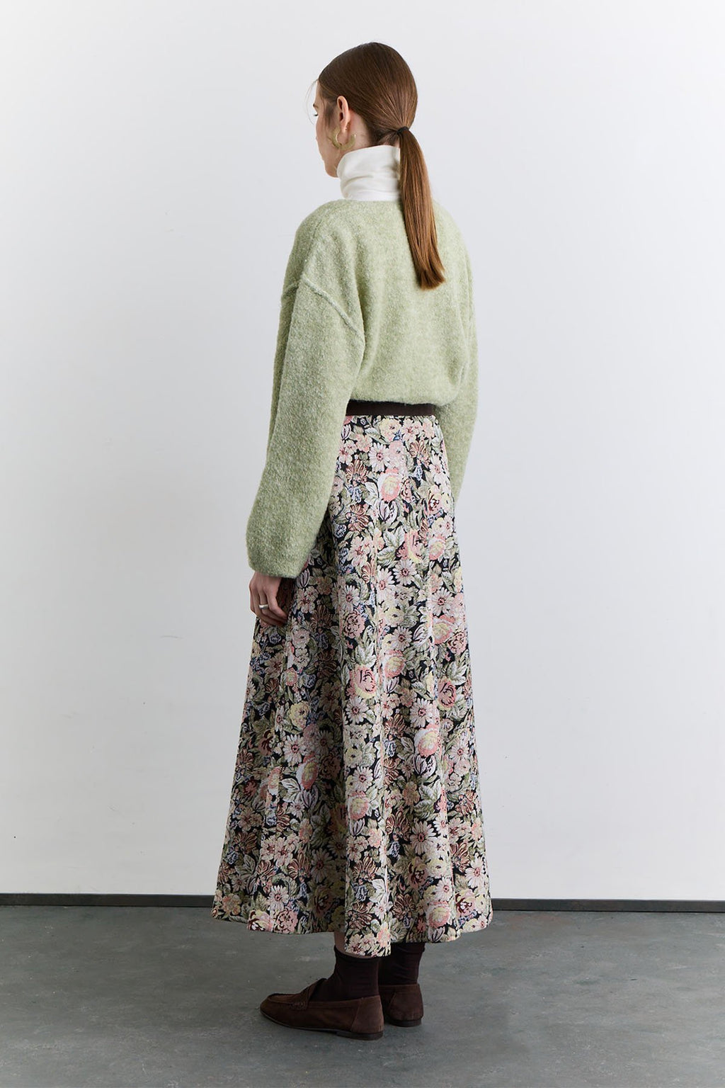 Floral Jacquard Patterned Skirt