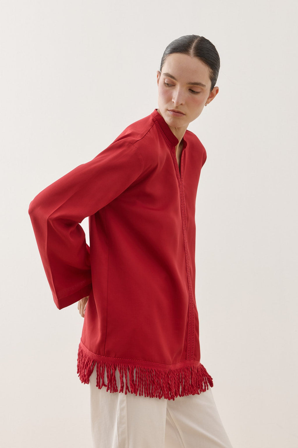 Fringed Tencel Shirt