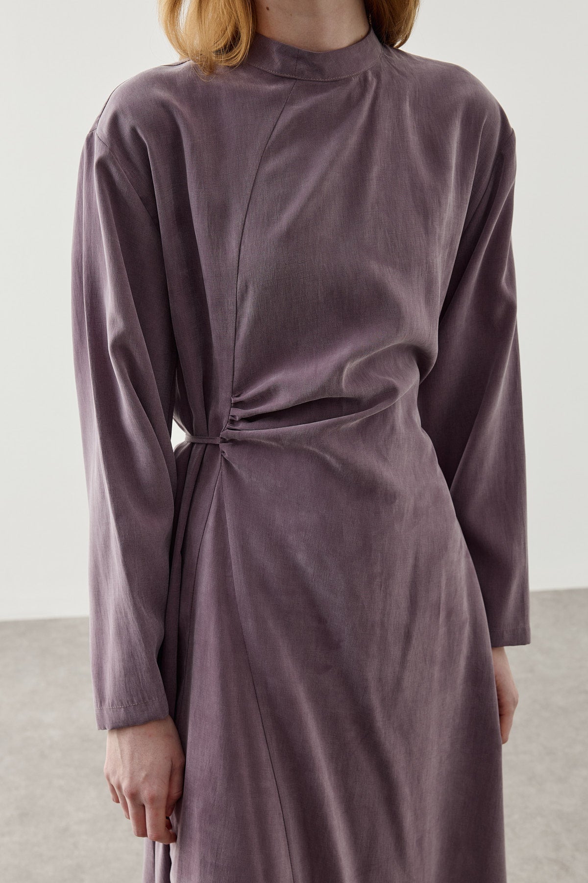 Asymmetrical Modal Dress Dusty Rose