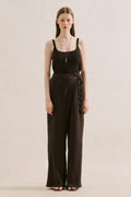 Muslin Wrap-Style Pants Brown