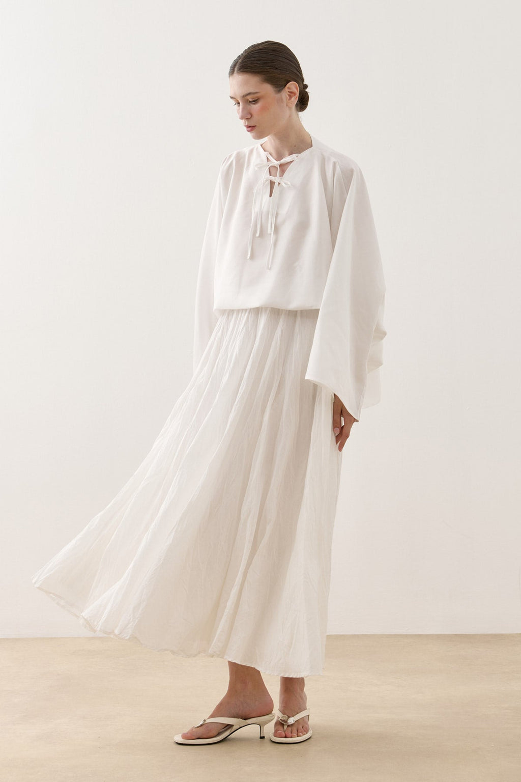 Tencel Cape Shirt White