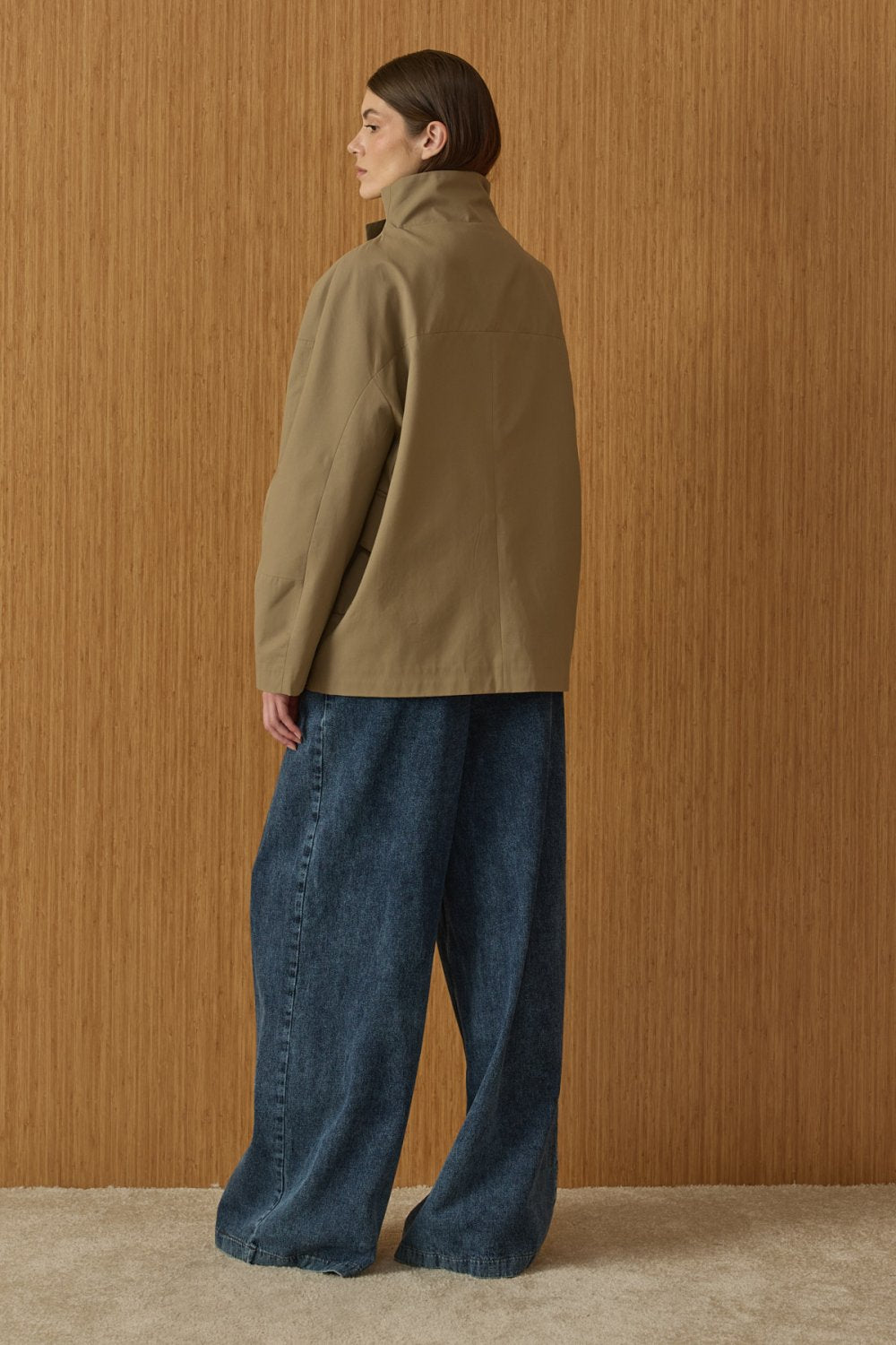 Mev Cape Trench Coat Taupe
