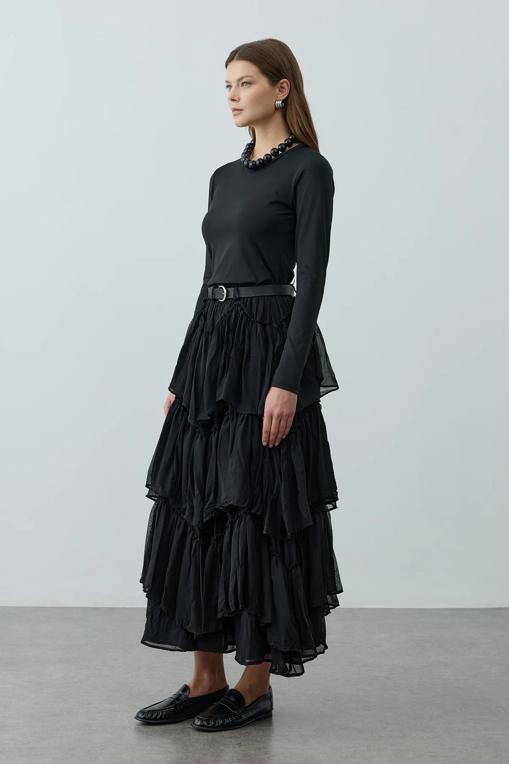Multi-Panel Skirt Black