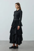 Multi-Panel Skirt Black
