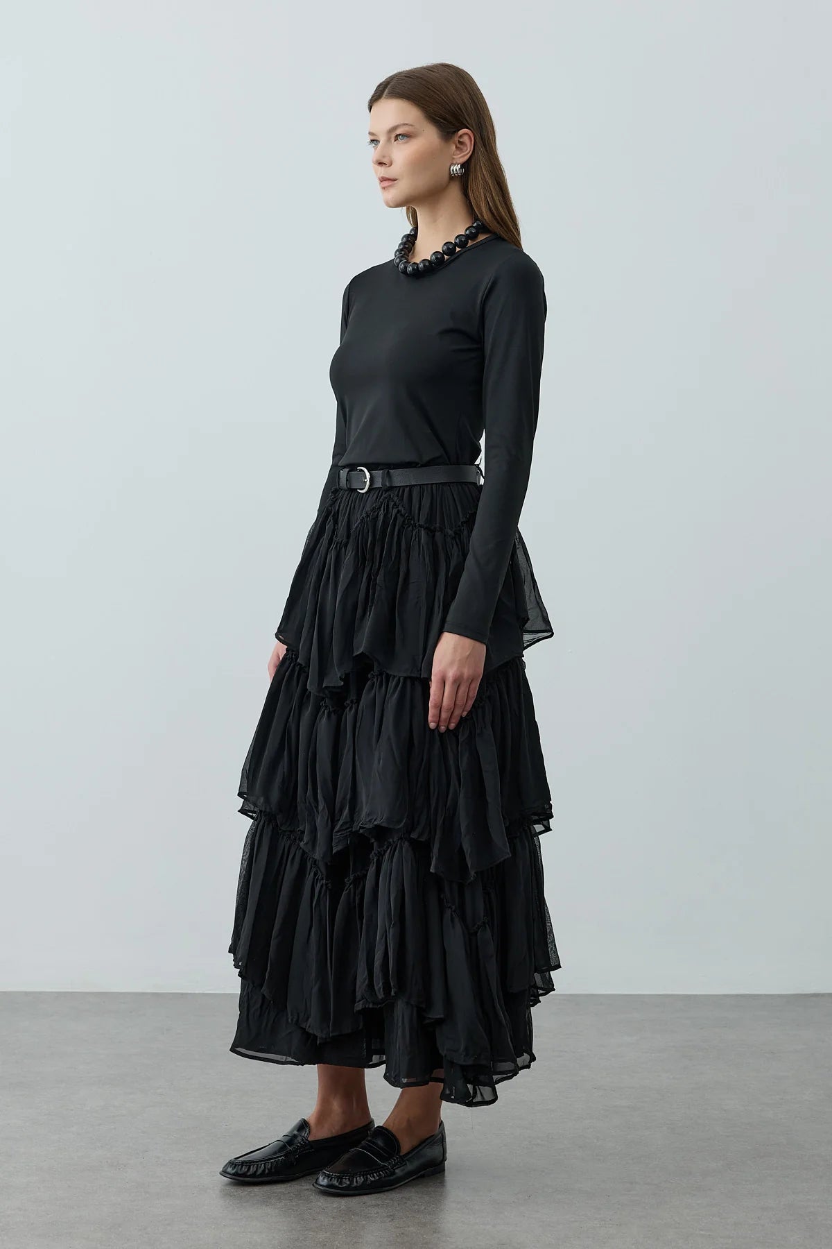 Multi-Panel Skirt Black