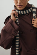 Striped Slim Scarf Anthracite
