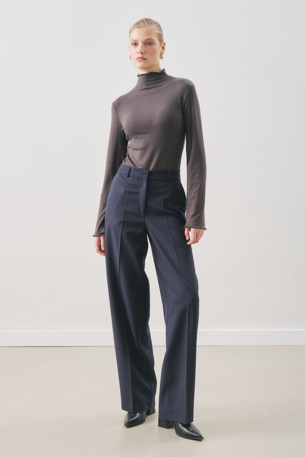 Long-Length Straight-Leg Pants Navy