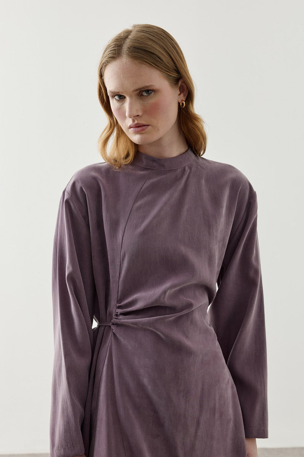 Asymmetrical Modal Dress Dusty Rose