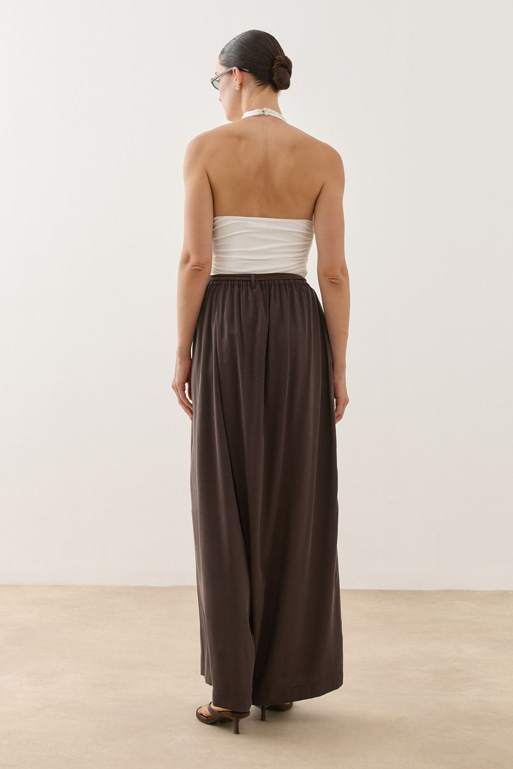 Wrap-Style Pants Brown