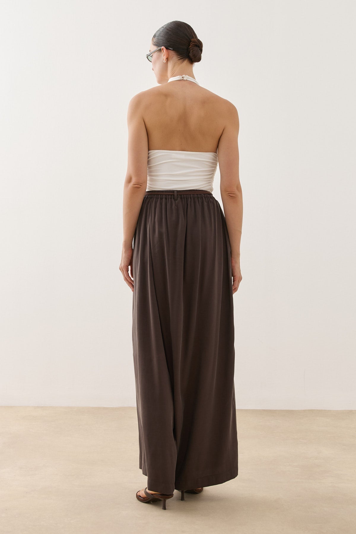 Wrap-Style Pants Brown