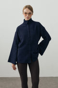 Multi-Button Soft Cardigan Navy