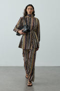 High Collar Patterned Set