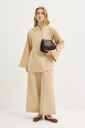 Oversized Belted Tunic & Pants Set Camel