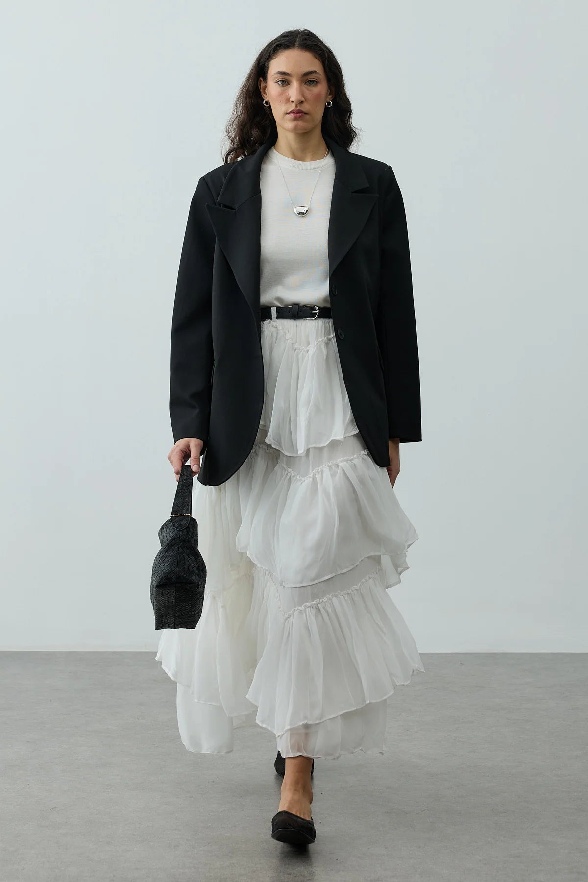 Multi-Panel Skirt White