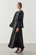 Back Tie Tencel Dress Black