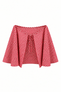 Plaid Waist Accessory Red