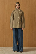 Mev Cape Trench Coat Taupe