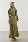 Asymmetrical Modal Dress Olive Green