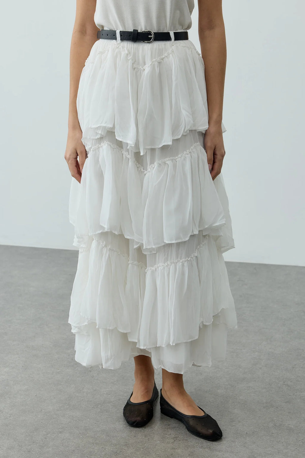 Multi-Panel Skirt White