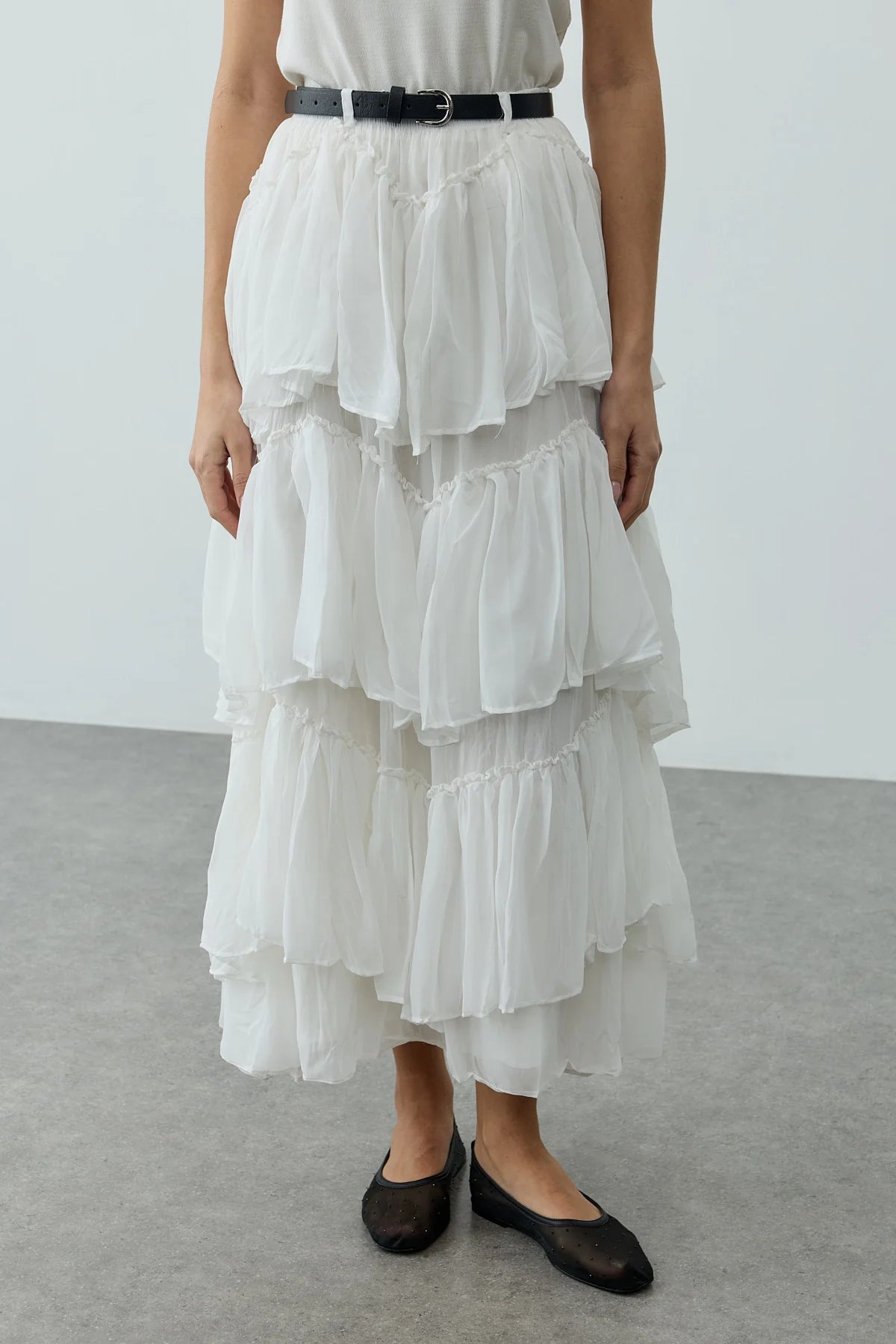 Multi-Panel Skirt White