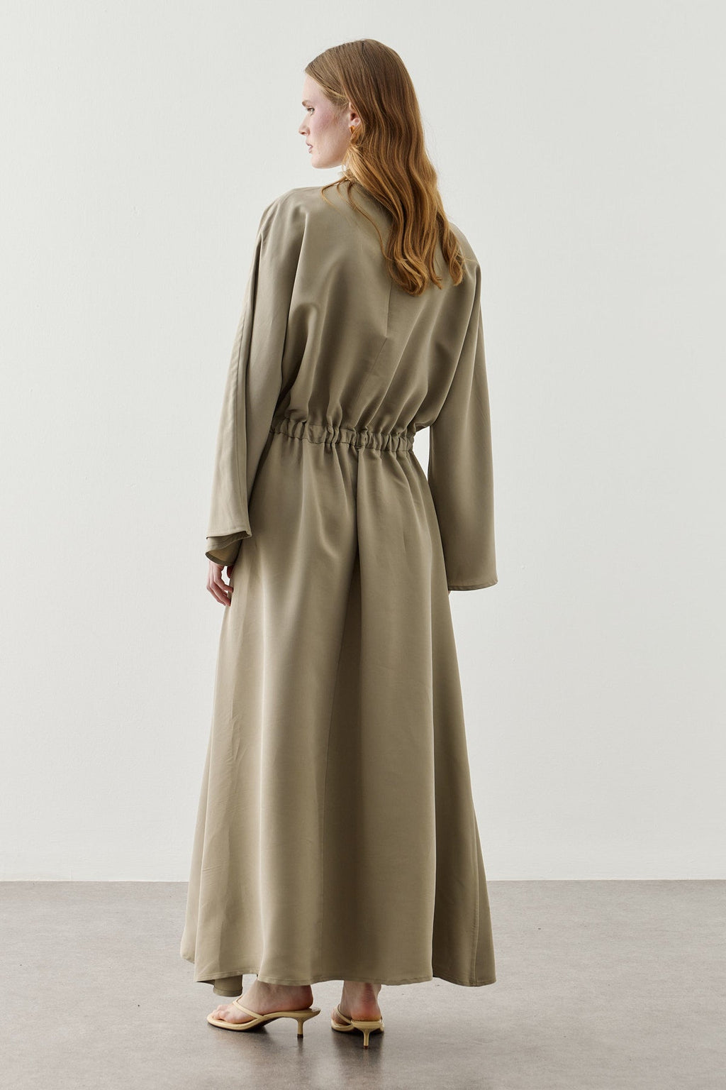 Front Panelled Tencel Dress Olive