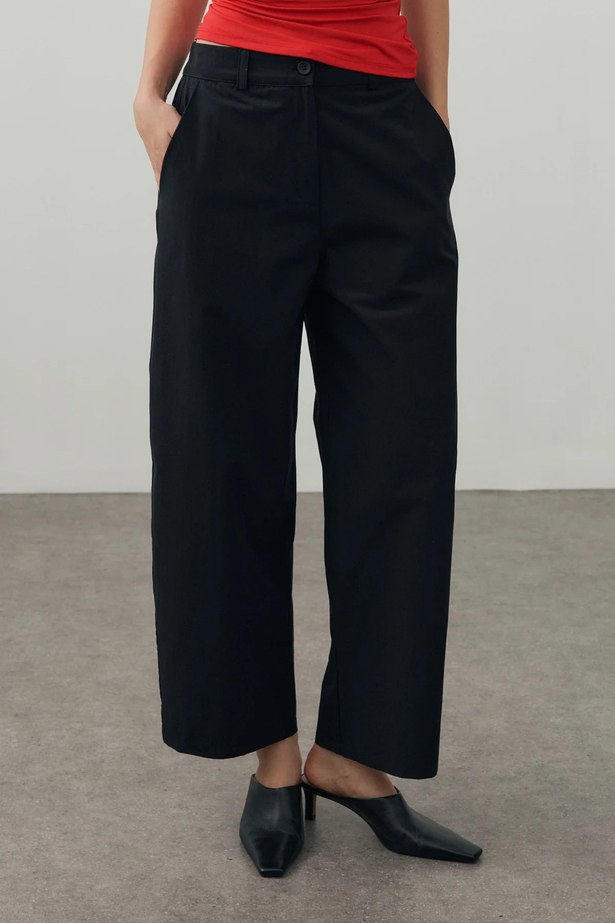 Chino-Style Pants Black